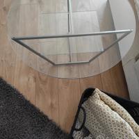 tavolino in vetro e acciaio inox 