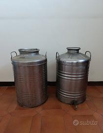 Bidoni olio in acciaio inox da 50 litri cadauno