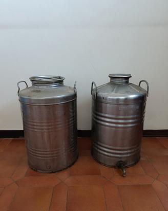 Bidoni olio in acciaio inox da 50 litri cadauno