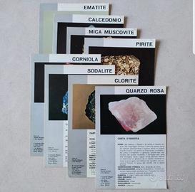 8 schede di minerali 