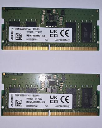 RAM 16 GB (2x8GB) DDR5 SODIMM - MSI56S46BS6MD-8KM