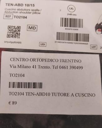 Tutore post operazione per spalla