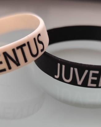 Braccialetti in gomma bianca / nera / Juventus 