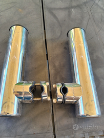 Portacanna barca acciaio