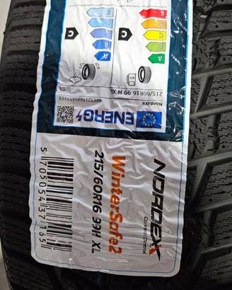2 Pneumatici 215/60 R16 Nordexx Winter Safe 2 Xl