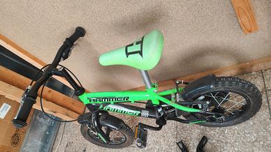 Bici 12" HAMMER verde-nero Schiano Bike