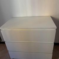 Cassettiera MALM 3 cassetti BIANCO