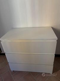Cassettiera MALM 3 cassetti BIANCO
