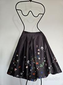Gonna H&M a ruota, nera satinata TG IT48