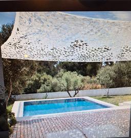 Tenda parasole camouflage bianca 5x5