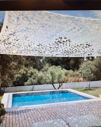 Tenda parasole camouflage bianca 5x5