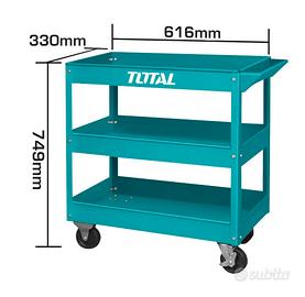 CARRELLO 3 RIPIANI PIANI PORTA ATTREZZI UTENSILI O
