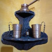 mensola angolare e set di rame