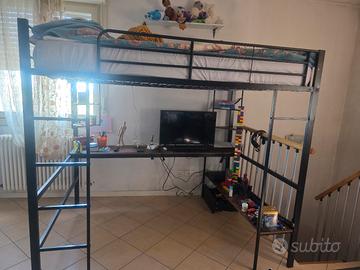 letto a soppalco una piazza e mezza 140x200