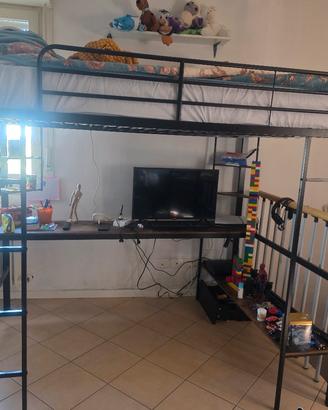 letto a soppalco una piazza e mezza 140x200
