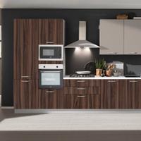 Cucina Smart Promo Cancro  Noce Scuro e Cemento