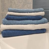 Set Asciugamani 100% cotone 3+3 Pz Colore Azzurro