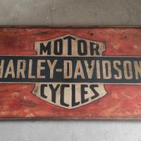 Insegna Harley Davidson vintage in legno