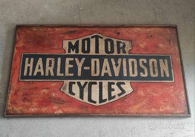 Insegna Harley Davidson vintage in legno