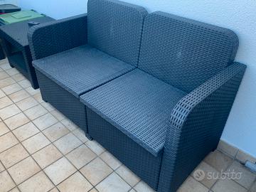 Divano per esterno in rattan