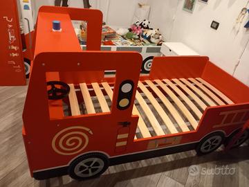 letto per bambini camion dei pompieri