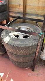 5 cerchi originali Pajero V60 con gomme