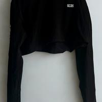 Felpa GCDS crop nera a maniche lunghe - Taglia M