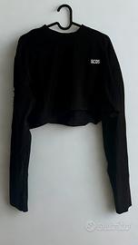 Felpa GCDS crop nera a maniche lunghe - Taglia M