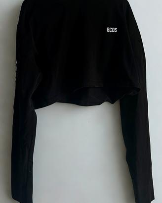 Felpa GCDS crop nera a maniche lunghe - Taglia M
