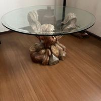 TAVOLINO IN LEGNO E VETRO