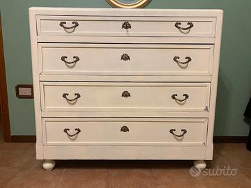 cassettiera legno e marmo