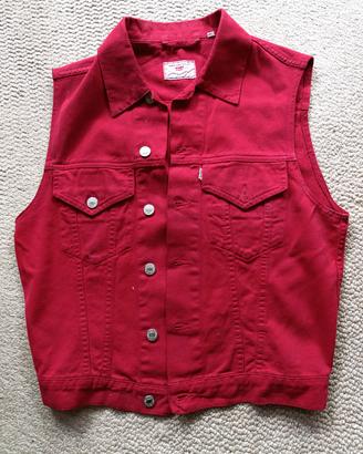 Gilet Levi's denim rosso uomo