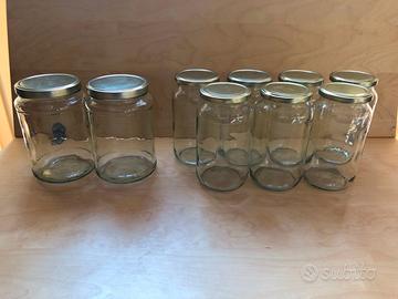 Vasi vetro da 1,25kg e 0,85kg (9 pezzi totali)