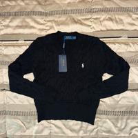 Maglione Ralph Lauren Nero V-Neck Nuovo