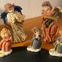 Lotto 5 Angeli Soprammobili Statuette Portacandela