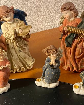 Lotto 5 Angeli Soprammobili Statuette Portacandela