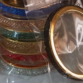 Lotto bracciali rigidi con strass colorati NUOVI