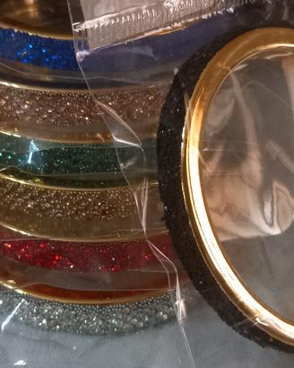 Lotto bracciali rigidi con strass colorati NUOVI