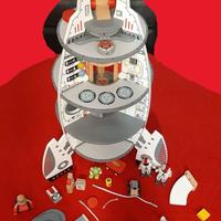 Razzo astronave spaziale in legno