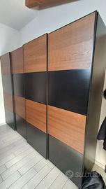 Armadio a 4 ante scorrevoli, cm 300x65x240 (LxPxH)