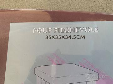 Pouff pieghevole 35x35x35,4 cm  colore rosso prugn