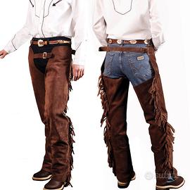 CHAPS  WESTERN CON FRANGE LAKOTA PELLE SCAMOSCIATA