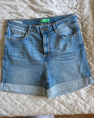 Pantaloncino donna jeans chiaro benetton taglia 29