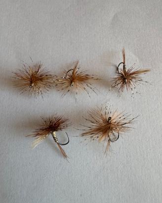 5 mosche secche artigianali da pesca a mosca