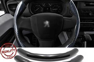 COPRIVOLANTE per PEUGEOT in FIBRA CARBONIO Nero