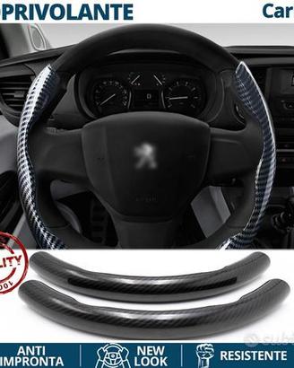 COPRIVOLANTE per PEUGEOT in FIBRA CARBONIO Nero