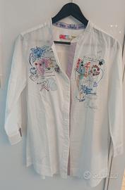 Camicetta Desigual Bianca con fantasie