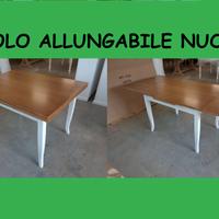 Tavolo Allungabile Nuovo Bicolore Bianco e Rovere