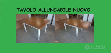 Tavolo Allungabile Nuovo Bicolore Bianco e Rovere