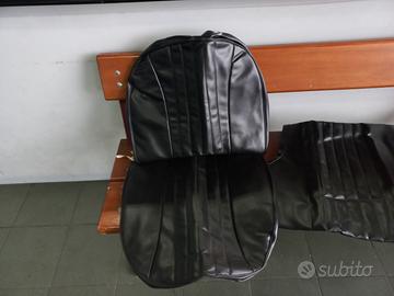 Coprisedili in pelle nera su misura A112 Abarth